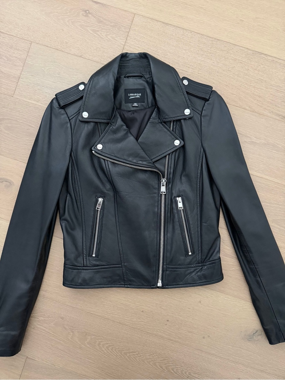 Lamarque Black Donna Leather Jacket